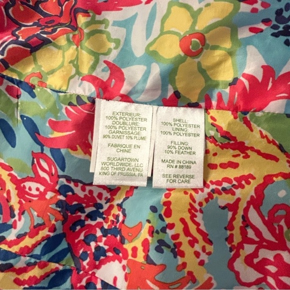 Lilly Pulitzer Navy Allie Packable Midnight Puffer Down Feather Vest Preppy S - Picture 10 of 13